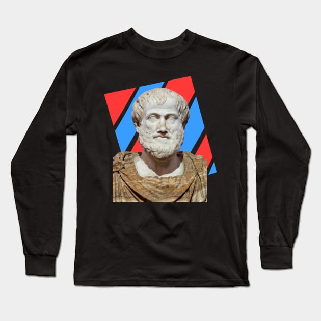 Aristotle Portrait With Red Blue Rectangle Long Sleeve T-Shirt by isstgeschichte